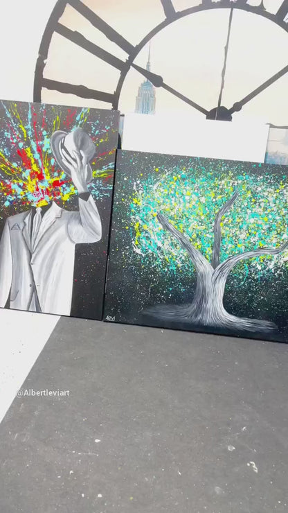 ORIGINAL ARTWORK - Tree of Heppines - Glow in The Dark